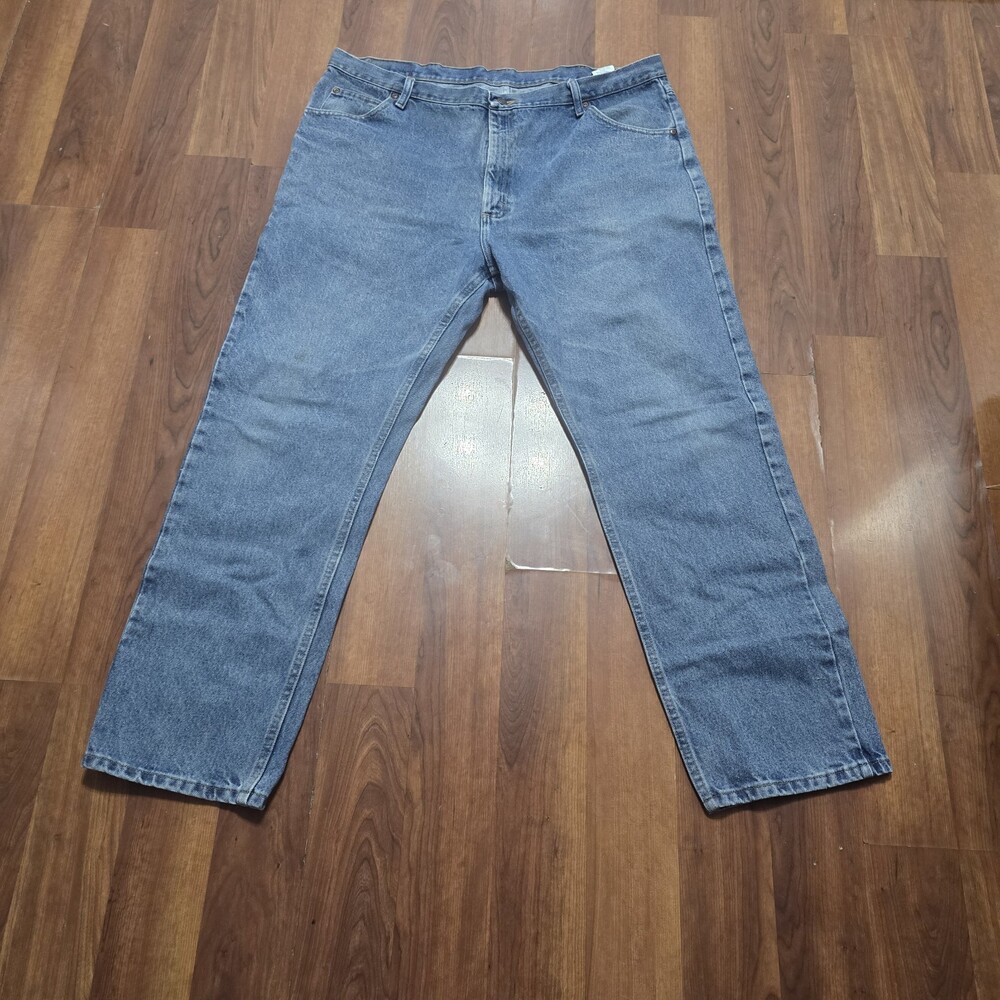 Vtg Wrangler Jeans Men Pemium Denim 42x31 Stonewash Blue Authentics 96501DS Y2K